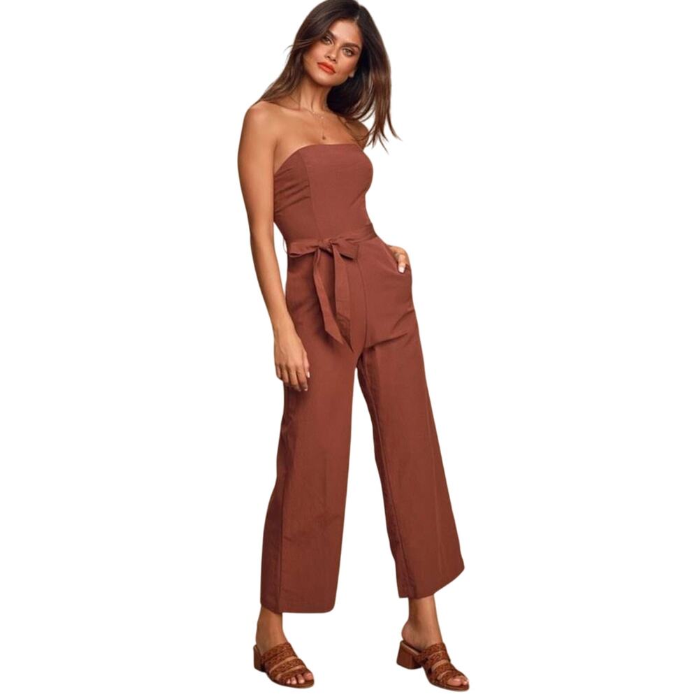 Willow Ryan Strapless Wide Leg Jumpsuit In Clay Women’s size small - Picture 11 of 11